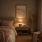 Blush Horizon — Serene Coastal Sunset Wall Art
