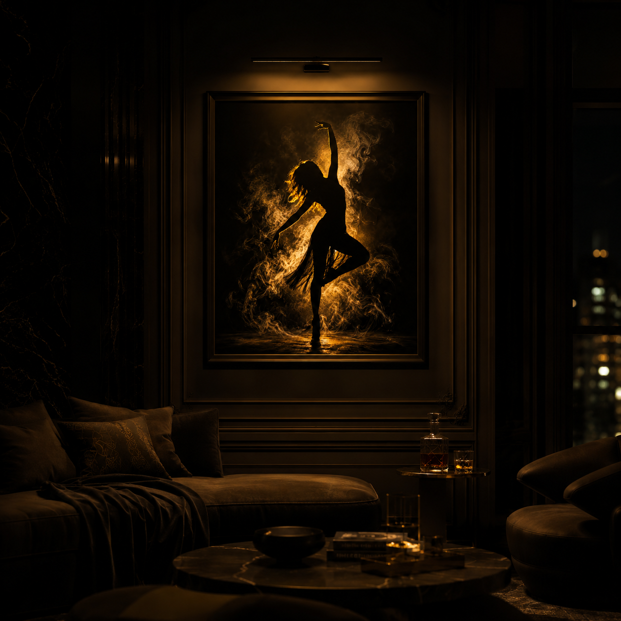 Ember in Motion — Firelight Dance Wall Art