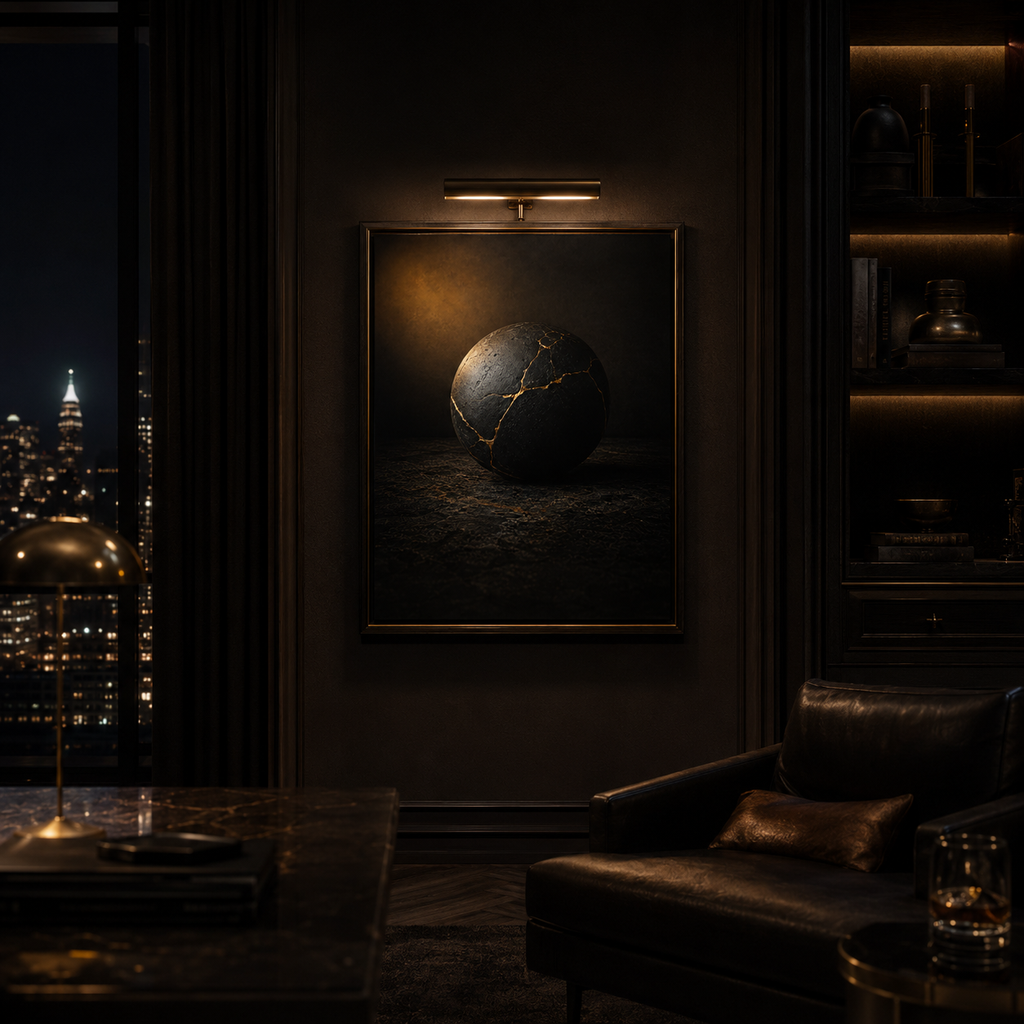 Fractured Eternity — Kintsugi Noir Wall Art