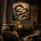 Gilded Tempest — Sumi-E Dragon Wall Art