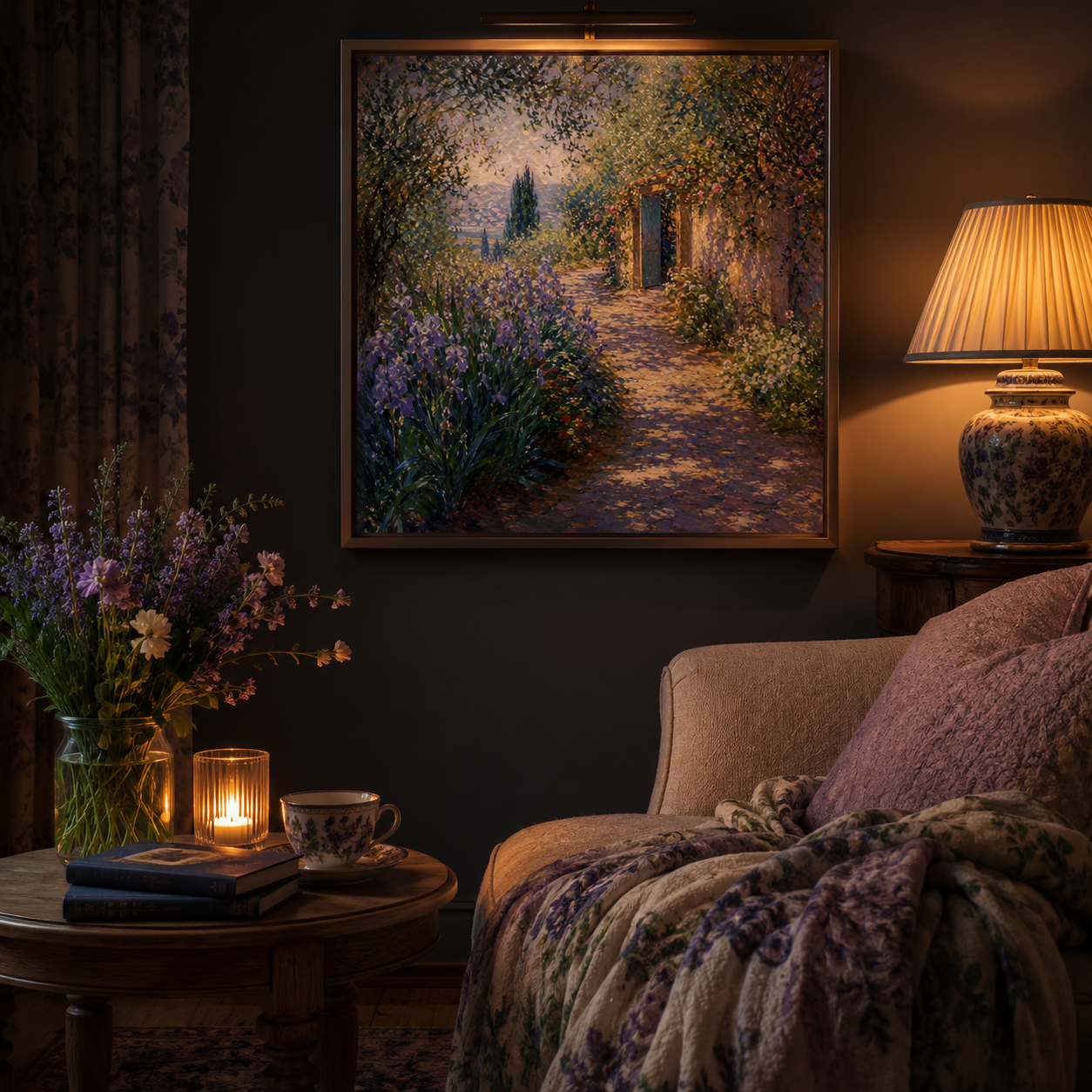 Lavender Garden Reverie — Impressionist Botanical Wall Art