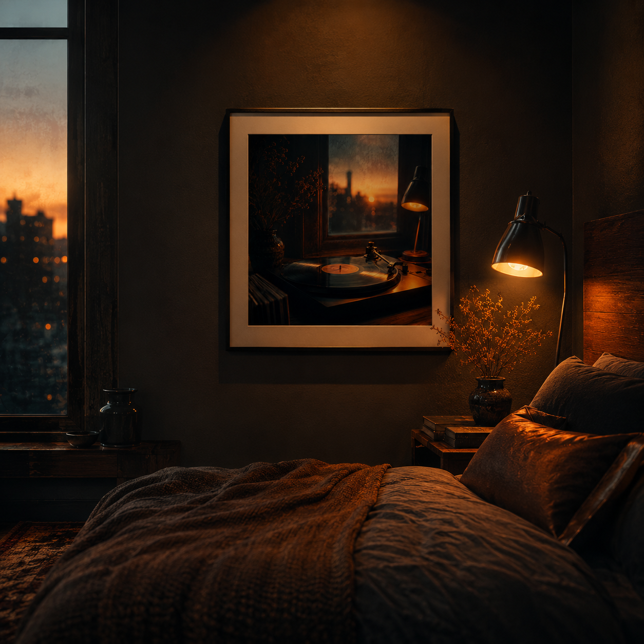 Sunset on Vinyl — Evening Reverie Wall Art