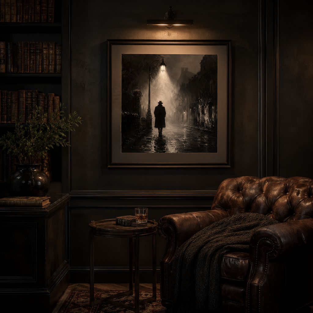The Last Lamplight — Noir Solitude Wall Art