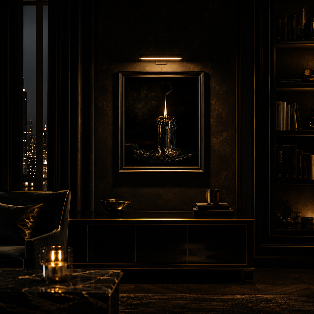 The Last Vigil — Noir Candlelight Wall Art