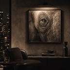 The Remembering Eye — Monochrome Elephant Wall Art